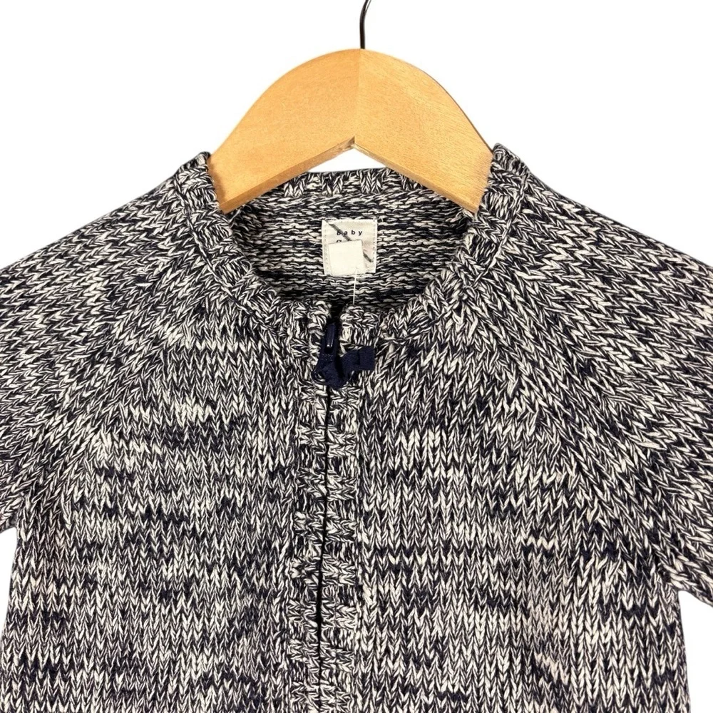 Baby Gap Navy Marled Zip-Front Sweater – 18–24 Months